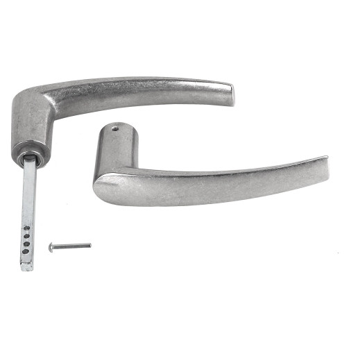 2 béquilles de porte ou portail CHANTIER, Aluminium poli, Carré 6 mm