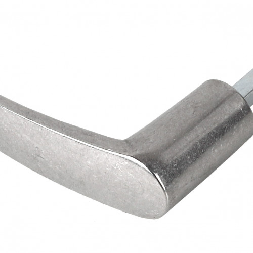 2 béquilles de porte ou portail CHANTIER, Aluminium poli, Carré 6 mm