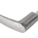 2 béquilles de porte ou portail CHANTIER, Aluminium poli, Carré 6 mm