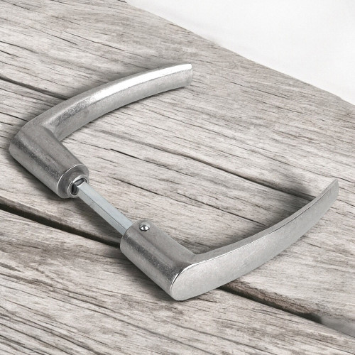 2 béquilles de porte ou portail CHANTIER, Aluminium poli, Carré 6 mm