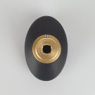 2 boutons de porte intérieure OLIVES, Porcelaine Noir, Carré 6 mm - Embase dorée