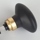 2 boutons de porte intérieure OLIVES, Porcelaine Noir, Carré 6 mm - Embase dorée