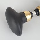 2 boutons de porte intérieure OLIVES, Porcelaine Noir, Carré 6 mm - Embase dorée