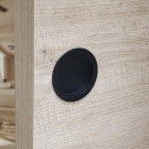 2 poignées cuvettes rondes BASIC, Zamak noir mat Ø59mm