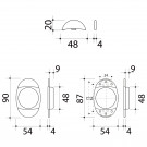2 poignées de porte coulissante CUVETTE, Nylon noir - schéma