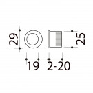 Tire-doigt encastrable porte coulissante BASIC, Zamak noir mat - schéma