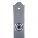 2 poignées de porte NOBLE, Plaque fine minimaliste, Fer patiné gris entraxe 195 mm