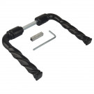 2 béquilles de porte ou portail NANTUA TORSADE, Aluminium noir, Carré 7 mm