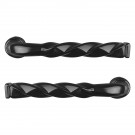 2 béquilles de porte ou portail NANTUA TORSADE, Aluminium noir, Carré 7 mm