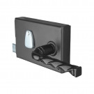 2 béquilles de porte ou portail NANTUA TORSADE, Aluminium noir, Carré 7 mm