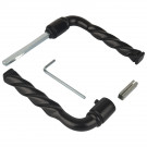 2 béquilles de porte ou portail NANTUA TORSADE, Aluminium noir, Carré 7 mm