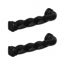 2 béquilles de porte ou portail NANTUA TORSADE, Aluminium noir, Carré 7 mm