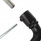 2 béquilles de porte ou portail NANTUA TORSADE, Aluminium noir, Carré 7 mm