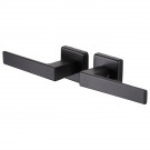 2 poignées de porte sur rosace carrée LOFT, Métal noir mat