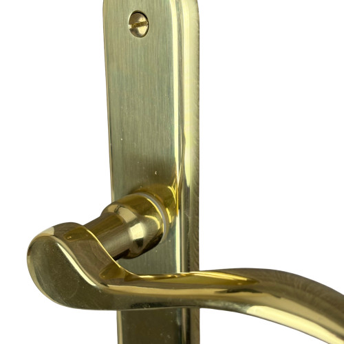 2 poignées de porte AGATHE, Laiton poli entraxe 195 mm