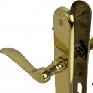 2 poignées de porte AGATHE, Laiton poli entraxe 195 mm