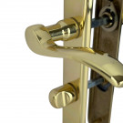 2 poignées de porte AGATHE, Laiton poli entraxe 195 mm