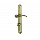 2 poignées de porte AGATHE, Laiton poli entraxe 195 mm
