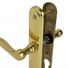 2 poignées de porte AGATHE, Laiton poli entraxe 195 mm