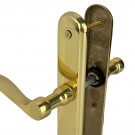 2 poignées de porte AGATHE, Laiton poli entraxe 195 mm