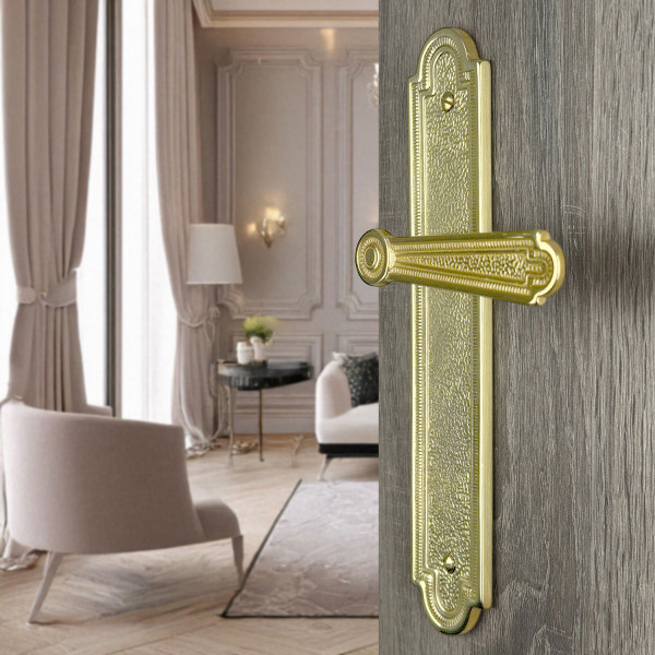 Poignée de porte régence laiton poli