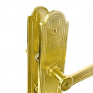 Poignée de porte régence laiton poli