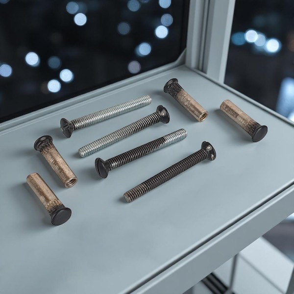 Lot de 4 vis relieuses acier noir 4x35mm avec 4 douilles non fendues