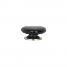 Bouton de meuble en porcelaine noir motif coeur