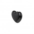 Bouton de meuble en porcelaine noir motif coeur