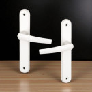 2 poignées de porte AVORIAZ, Aluminium blanc mat entraxe 195 mm