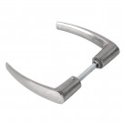 2 béquilles de porte ou portail CHANTIER, Aluminium poli, Carré 6 mm