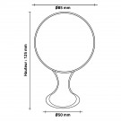 Boule de rampe d’escalier BOWL, Laiton nickel mat D85mm