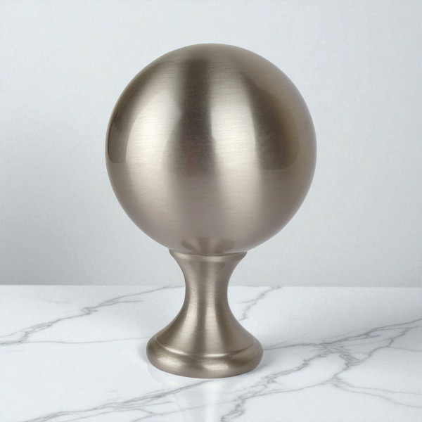 Boule de rampe d’escalier BOWL, Laiton nickel mat D85mm - Ambiance