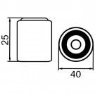 2 butées de porte sol ROND GRAND MODELE, Caoutchouc blanc D40H25