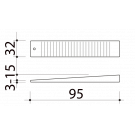 Lot de 4 bloques porte FLAT, Caoutchouc L95H15 Schéma