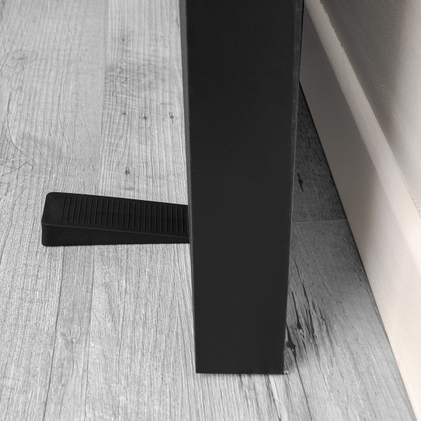 Lot de 4 bloques porte FLAT, Caoutchouc noir L95H15