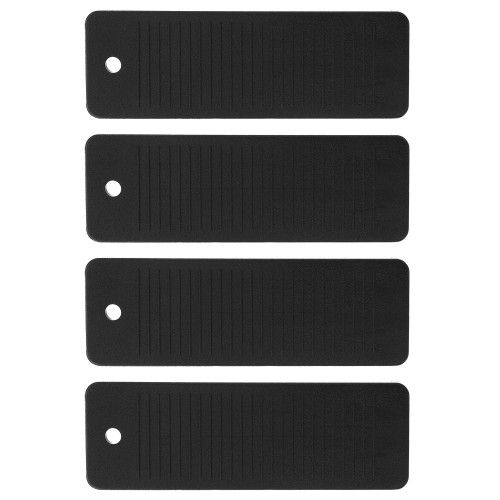 Lot de 4 bloques porte FLAT, Caoutchouc noir L95H15