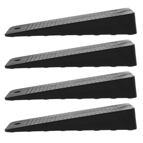 Lot de 4 bloques porte FLAT, Caoutchouc noir L95H15