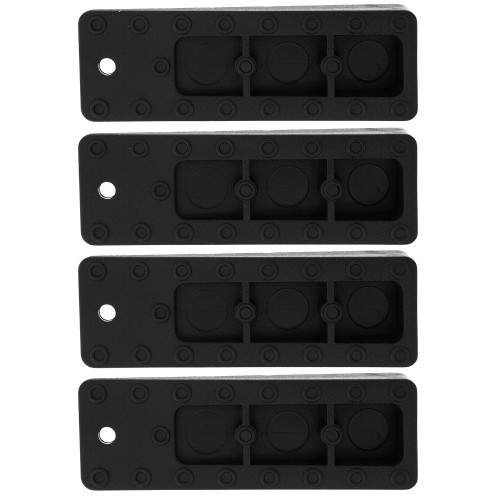 Lot de 4 bloques porte FLAT, Caoutchouc noir L95H15