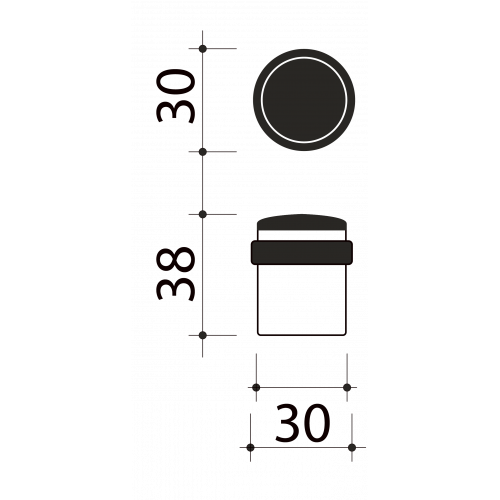Butée de porte sol CYLINDRIQUE, Aluminium blanc mat
