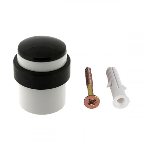 Butée de porte sol CYLINDRIQUE, Aluminium blanc mat