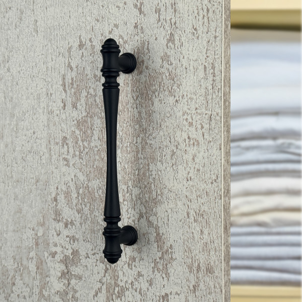 Poignée de meuble OSCAR zamak noir mat entraxe 128 mm