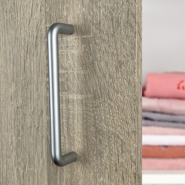 Poignée de meuble FIL en métal gris entraxe 128mm