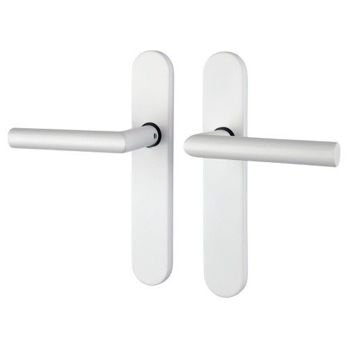 2 poignées de porte Dualfit - Edison, blanc entraxe 165 et 195 mm sans trou