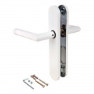 2 poignées de porte Dualfit - Edison, blanc entraxe 165 et 195 mm sans trou