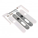2 poignées de porte Dualfit - Edison, blanc entraxe 165 et 195 mm sans trou