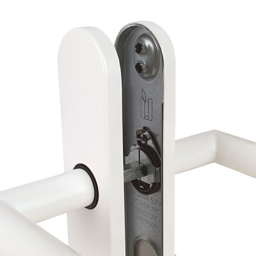 2 poignées de porte Dualfit - Edison, blanc entraxe 165 et 195 mm sans trou