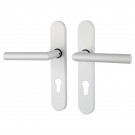 2 poignées de porte Dualfit - Edison, blanc entraxe 165 et 195 mm cylindre