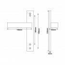 2 poignées de porte Dualfit - Edison, Inox noir brillant entraxe 165 et 195 mm sans trou