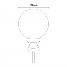 Boule de rampe d’escalier BOWL, Porcelaine blanche embase laiton poli doré